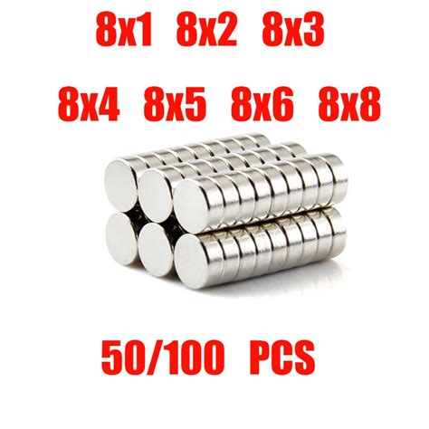 10/50/100 Pcs Neodymium Magneet 8X3 8X5 8X8 Ndfeb Ronde Super Krachtige ...