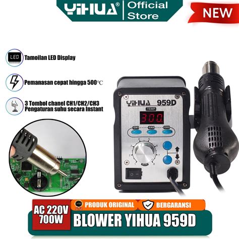 Jual Yihua 959D Blower Solder Uap Hot Air Gun SMD Rework Station Digital Original Shopee Indonesia
