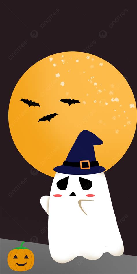 Halloween Ghost Cartoon Cute Wallpaper Background, Phone Wallpaper ...