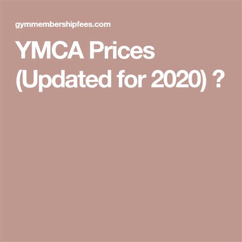 Ymca Prices Updated For 2020 💪 Ymca Gym Membership Health Fitness