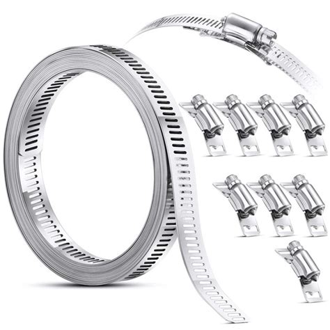 304 Stainless Steel Worm Clamp Hose Clamp Strap With Fasteners