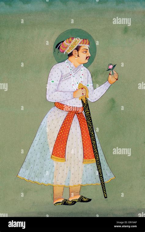 Jahangir Miniature painting of Mughal Emperor Stock Photo: 83591950 - Alamy