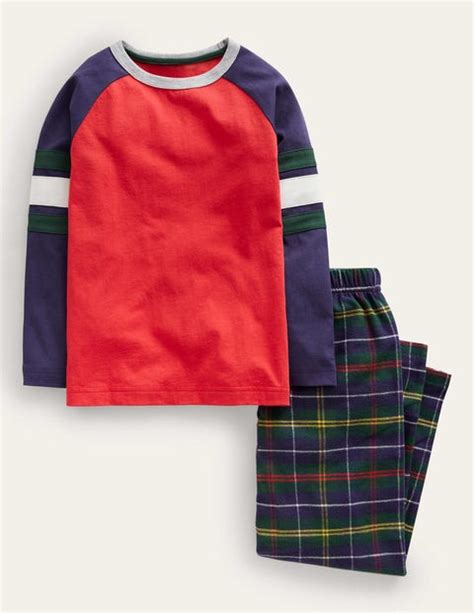 Cosy Brushed Pyjama Set Red Green Check Boden Eu