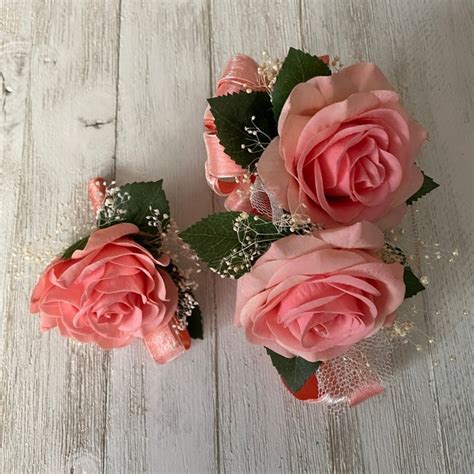 Coral Boutonniere Etsy