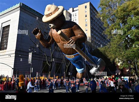 Smokey Bear Balloon At The 2023 Macys Thanksgiving Day Parade On