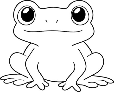 Premium Vector | Frog vector illustration black and white frog coloring ...