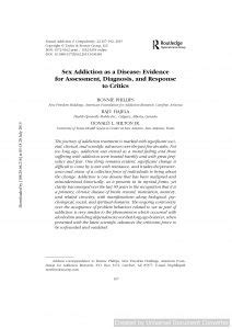 Sex Addiction As A Disease Culture Reframed