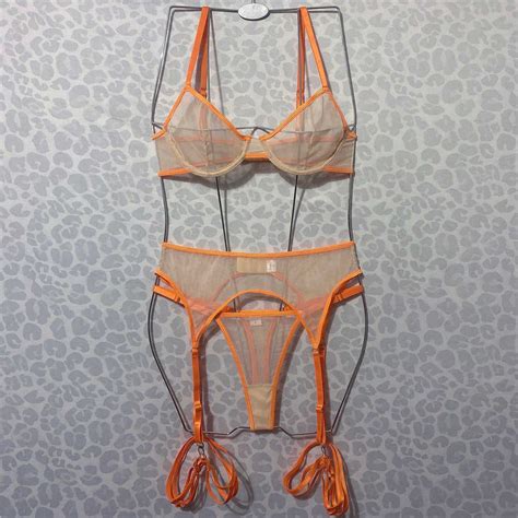 Sexy Set Sensual Lingerie Sissy Transparent Tulle Underwear Contrasting Colors And Edges