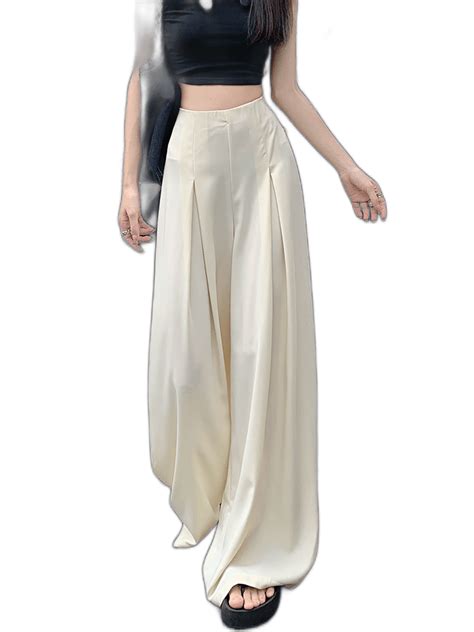 Apricot Suit Wide Leg Pants High Level Sensation Loose Waist Casual