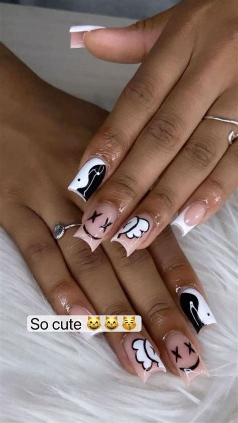 So Cute 😸😸😽 Square Acrylic Nails Gel Nails Short Square Acrylic Nails