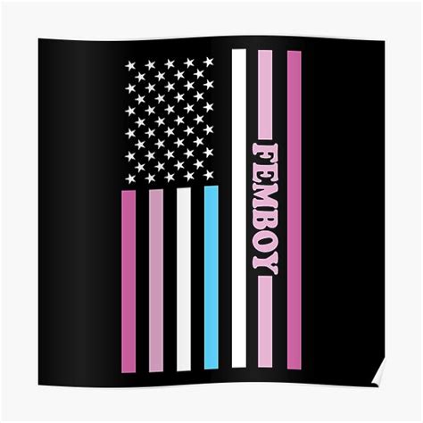 Femboy LGBTQ Rainbow Gay Pride American Flag Queer Premium Matte Vertical Poster
