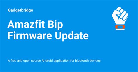 Amazfit Bip Firmware Update - Gadgetbridge