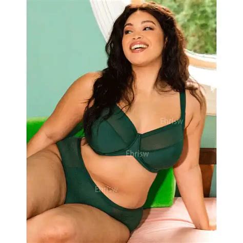 Ehrisw Plus Size Lingerie High Waist Lace Bra Panty Set