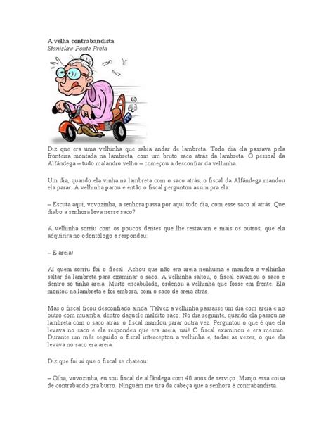 Cronica Infantil Curta E Engraçada - A Velha Contrabandista: Crônica Engraçada | PDF | Juvenil