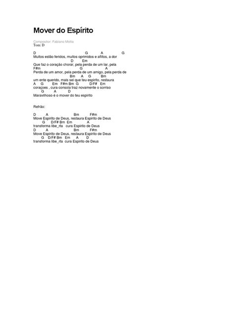 Letra O Mover Do Espírito - Mover Do Espírito | PDF