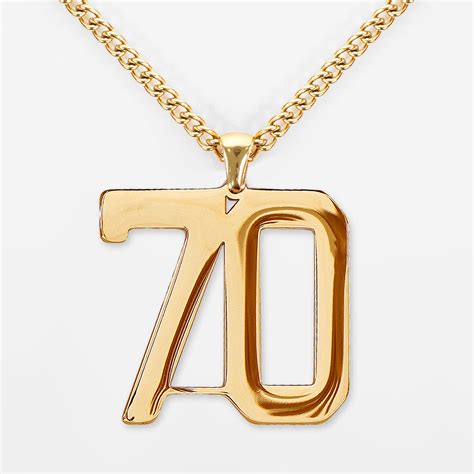 70 Number Pendant with Chain Necklace - Gold Plated Stainless Steel – SLEEFS