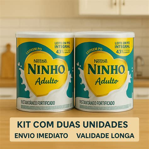 Leite Ninho Adulto Diferença - 2 Latas Leite Ninho Adulto Integral 380g Nestlé – Fonte de Vitaminas e ...
