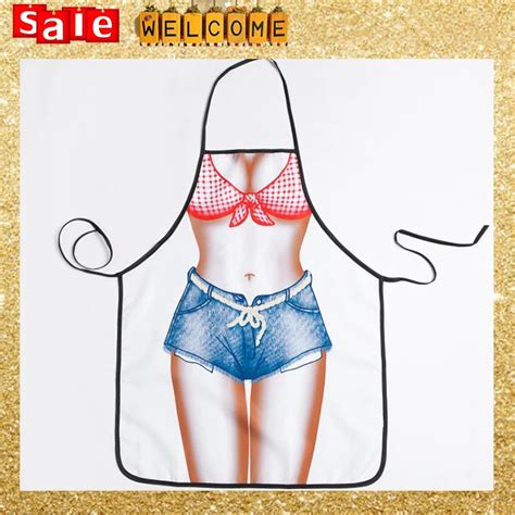 Waterproof Sexy 3D Bikini Printed Dinner Apron Kitchen Baking Cooking