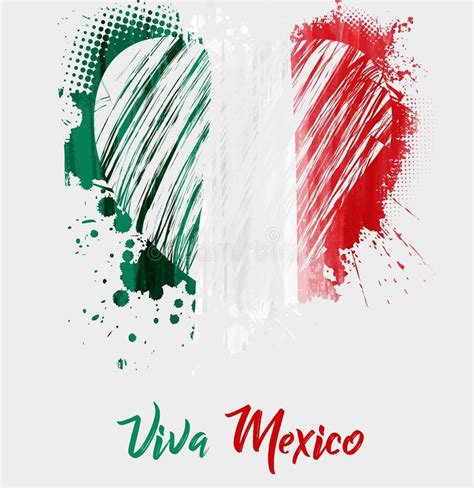 Viva Mexico Abstract Flag Stock Vector Illustration Of Green