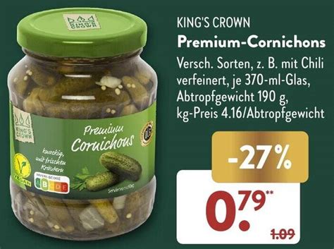 King S Crown Premium Cornichons Ml Glas Angebot Bei Aldi S D