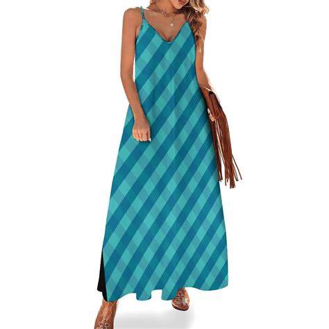 Blue plaid Sleeveless Dress evening dress woman dress for women 2025