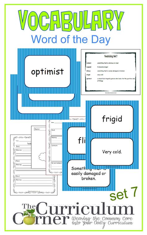 Vocabulary Word Of The Day Set The Curriculum Corner