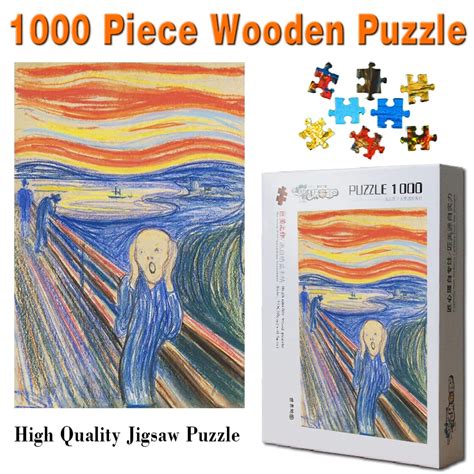 Puzzle en bois de 1000 pièces peinture à l huile célèbre Edvard Munch