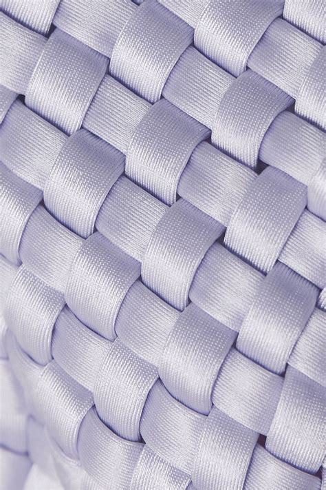 ISA BOULDER Weavestring Woven Stretch Satin Triangle Bikini Top THE OUTNET