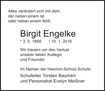 Traueranzeigen Von Birgit Engelke Trauer Anzeigen De