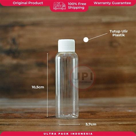 Jual KEMASAN BOTOL TUTUP ULIR BOTOL PET BR 100ML CLEAR TUTUP ULIR