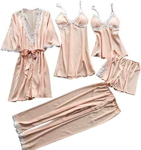 Dessouse Damen Sexy Reizwäsche Sexy Dessous Damen für Sex Satin Robe Spitzen Kimono TLG Set