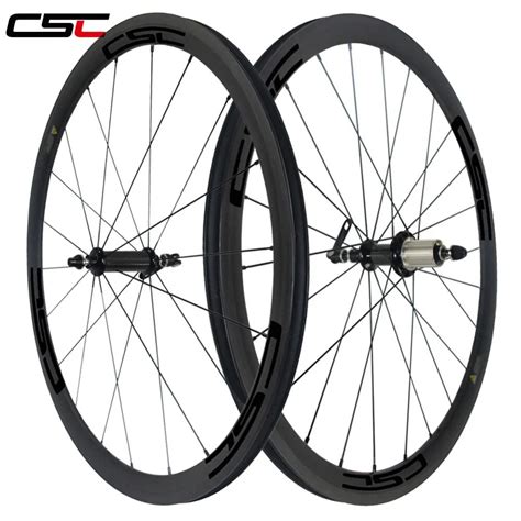 CSC 700C 25mm Wide 38mm Deep Clincher Carbon Bike Road Wheels Bicycle