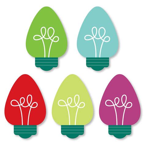 Big Dot of Happiness Christmas Light Bulbs - DIY Shaped Holiday Party