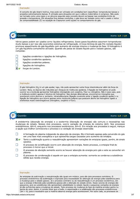 FÍSICO QUÍMICA SIMULADO 01 Simulado Quimica Geral