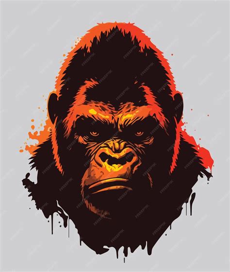 Premium Vector | Vector art illustrations of an angry gorilla face