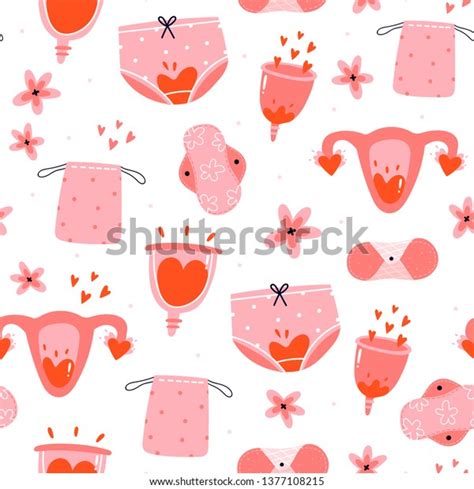 Menstruation Theme Period Various Feminine Hygiene Stock Vector Royalty Free 1377108215