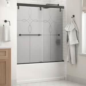 Delta Everly In X In Traditional Semi Frameless Sliding Shower