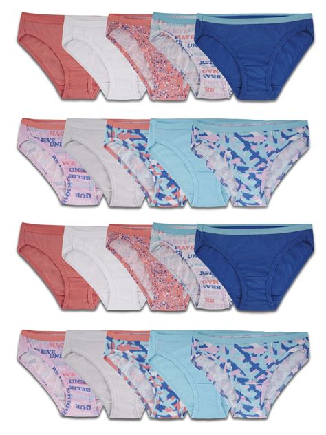 Fruit Of The Loom Girls Cotton Bikini Underwear Pack Walmart
