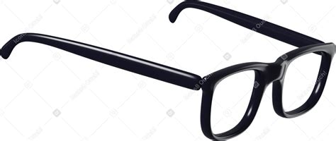 3d Side View Of Black Eyeglasses Illustration In Png Svg