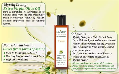 Buy Mystiq Living Originals Extra Virgin Olive Oil For Hair Hair