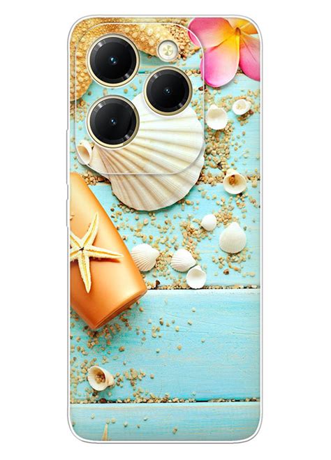 Infinix Hot 40 силиконовый чехол с картинкой Ракушки