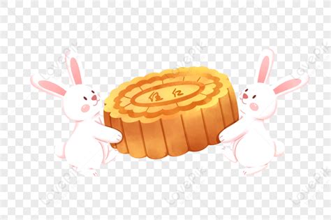 Rabbit Moving Moon Cake Mooncake Moon Jade Rabbit PNG Image And