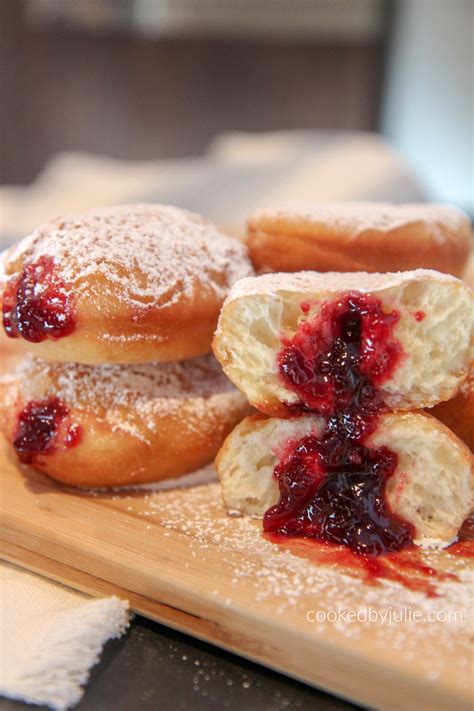 Jelly Donut Recipe - Sufganiyot (Video) - Cooked by Julie