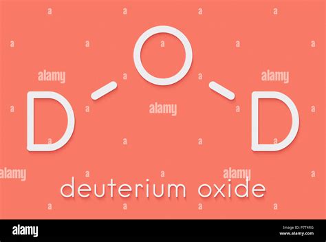 Deuterium oxide (heavy water) molecule. Skeletal formula Stock Photo ...