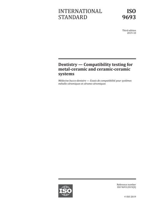 ISO 9693:2019 - Dentistry — Compatibility testing for metal-ceramic and ...