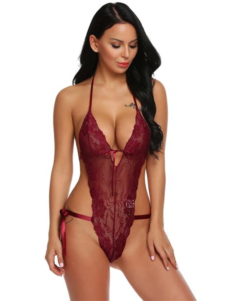 Body De Lencería Sexy Para Mujer Sheer Floral Lace Teddy Pa 9 840