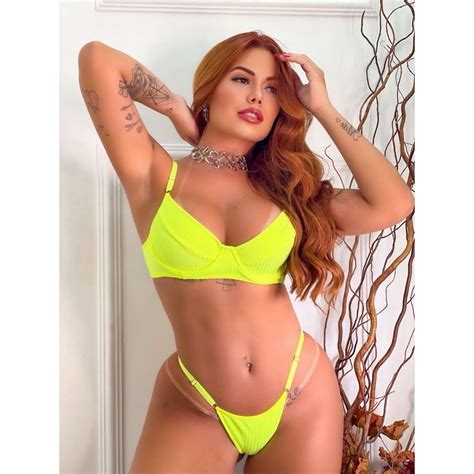 Lingerie Feminina Tecido Canelado Conjunto Confortável Calcinha e Sutiã Sensual Shopee Brasil