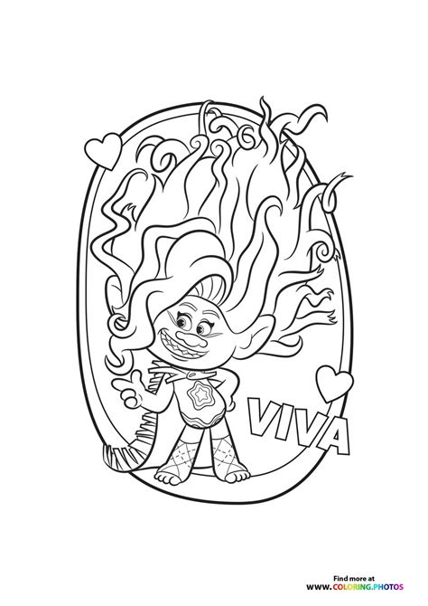 Viva Trolls Band Together Coloring Pages For Kids