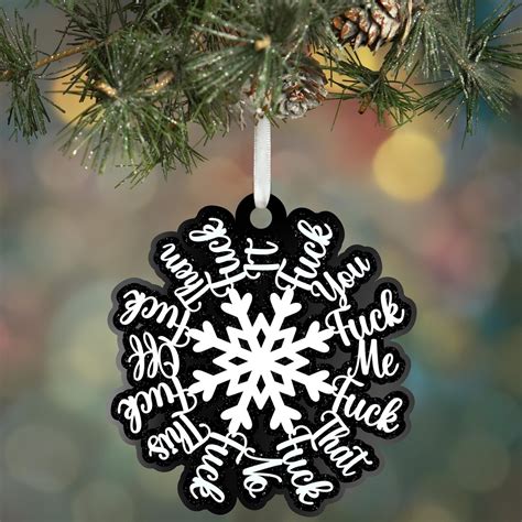 Fuck Flake Ornament Svg Fuck Svg Funny Christmas Ornament Svg Fuck You Digital File PNG