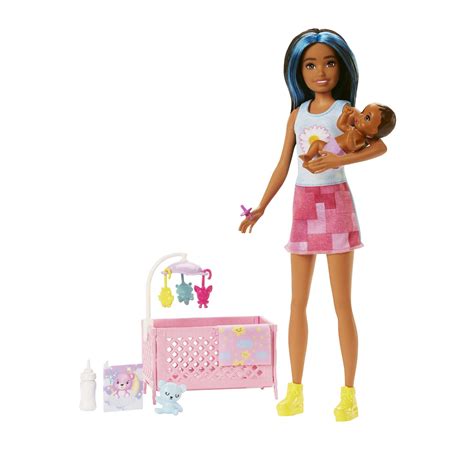 Barbie Skipper Babysitters Inc Bedtime Playset Take Care Playtime Brunette Doll With Sleepy